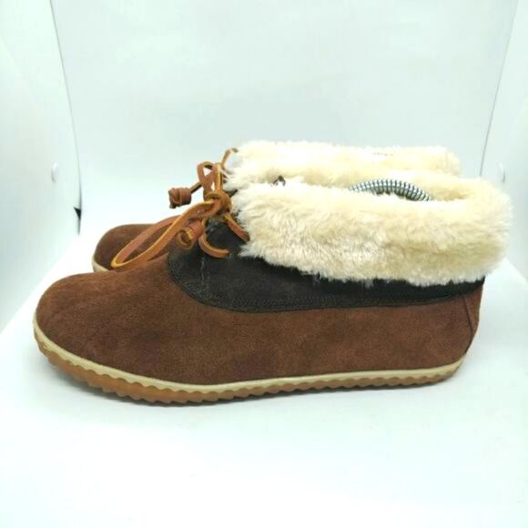 Sperry Top Sider Womens Brown Suede Leather Fur Lined Boots Size 9 M Boots Sperr - Picture 1 of 8